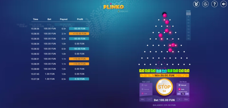 Plinko game online real money
